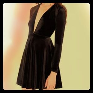 SOLD - NWOT American Apparel Velvet Deep V Dress